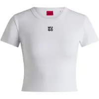 HUGO Shirt 'Delanor' zwart / wit