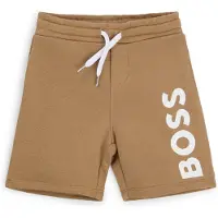 BOSS Kindershort van fleece met verticale logoprint