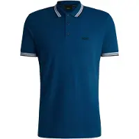 BOSS Heren Paddy blauw poloshirt (XL), Casual, Katoen, Korte mouwen 50469055