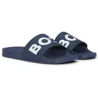 BOSS In Italië vervaardigde slippers met groot logodetail