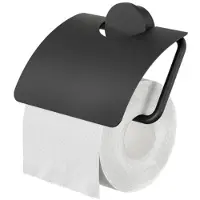 Geesa Toiletrolhouder met klep Opal Zwart