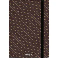 BOSS Camelkleurig A5-notitieblok met monogramdessin