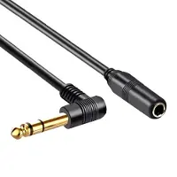 Dolphix 6,35mm Jack (m) haaks - 6,35mm Jack (v) stereo verlengkabel | verguld | 1 meter