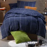 MOODIT Dekbedovertrek Thor Ian Evening Blue Flanel-140 x 200 / 220 cm | 1-Persoons
