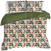De Witte Lietaer Dekbedovertrek Lisboa Grenoble Green Percal-260 x 200 / 220 / 240 cm | Extra Breed