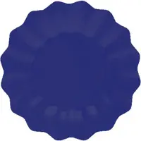 Givi Italia Feestbordjes - schulprand - 8x - marine blauw - rond - papier/karton - 27cm - duurzaam - wegwerpbordjes - kinderfeestje
