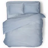 Eleganzzz Dekbedovertrek Hotel Kwaliteit Satijn Streep - baby blauw 140x200/220cm