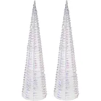 Christmas Decoration LED kegel kerstboom lampen - 2x - regenboog - 60 leds - warm wit -60 - ijzer
