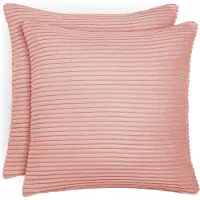 Blumtal Zachte Kussenhoes - Verstopte rits - Deco Kussen - Corduroy - 30 x 50cm - Roze - Set van 2
