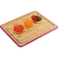 Kesper Snijplank - 40 x 30 cm - bamboe hout - rode rand - luxe versie - groot formaat