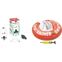 Rockit VOORDEEL BABY PAKKET " SLAPEN EN ZWEMMEN" | Oplaadbare Originele Baby Rocker | SWIMTRAINER "Classic" rood (3mnd - ca. 4 jaar)| Gratis handpomp | De Slaaphulp | De Veilige Zwemband |