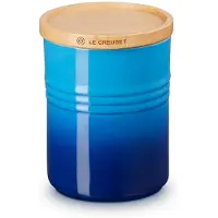 Le Creuset - Aardewerk - Voorraadpot met houten deksel 10cm 0,54l Azure