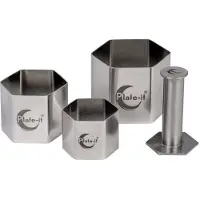 Plate-It Garneerringen Hexagon Met Pusher (4-delig)