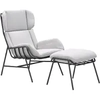 Garden Impressions Fresno loungestoel incl. voetenbank - donker grijs