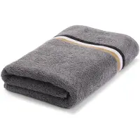 BOSS Katoenen badhanddoek met een rand met de signature-stripe Maat ONESI