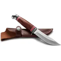 ØYO Oyo Geilo Knife W/ Leather Sheath, jachtmes, bruin