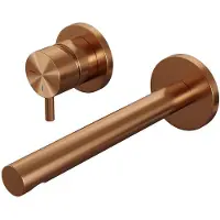 Brauer Edition Inbouw Wastafelkraan - Rechte Uitloop - Rozetten - Hendel 5 Links - Geborsteld Koper PVD - Messing - Kranen, Wastafelkranen, Inbouw