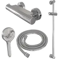 Brauer Douchekraanset Chrome Edition Opbouw Met Glijstang En Ronde Handdouche Chroom