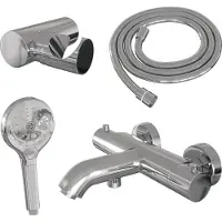 Brauer Chrome Edition thermostatische badkraan met wandhouder en 3 standen handdouche chroom