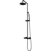 Brauer Gunmetal Edition opbouw regendoucheset met staafhanddouche en hoofddouche 20cm gunmetal geborsteld PVD