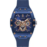 GUESS Analoog horloge 'PHOENIX' donkerblauw / goud / zilver