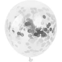 PartyPro Zilveren Confetti Ballonnen (10 stuks / 30 CM)