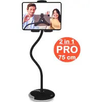 Develop-free Tablet houder + Telefoonhouder PRO (2 in 1) met voet & 75 cm hals