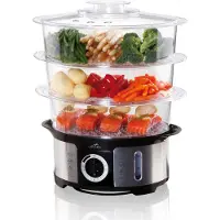 Eta Stoomkoker - - Steampot - 3 manden - 1,5 L - 1000 W - Zwart, Zilver
