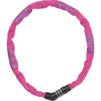 ABUS Kettingslot Steel-O-Chain 4804C – Cijferslot van speciaalstaal – beveiligingsniveau 3 – 75 cm – Roze