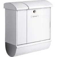Burg wachter Wandbrievenbus Olymp Set 91600 - Staal - Wit - 38,9x44,5x19,3cm