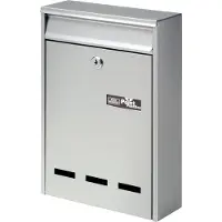 Burg wachter 61020 POCKET 5871 SI Brievenbus Staal Zilver Sleutelslot