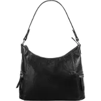 Spikes & Sparrow Leer schoudertas schoudertas Bronco Shoulderbag Black zwart