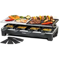 Rommelsbacher Raclettesteen & Gourmetset RCS1350 - Met Granietplaat & Crêpevormpjes - 8 personen - 1350 Watt