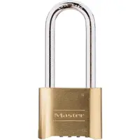 Masterlock 51mm - zinc body with brass finish - 57mm hardened steel long shackle, - 175EURDLH