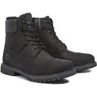 Timberland Women 6 Inch Premium Shearling Lined WP Black Nubuck-Schoenmaat 36