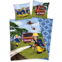 Herding Kinderovertrekset Brandweerman Sam met brandweerwagen en helikopter (2-delig)