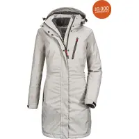 Killtec dames functionele parka, model Alisi, met afneembare capuchon, mediumgrijs, maat 40 EU