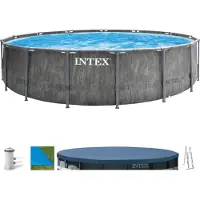 Intex Ø 457 x 122 cm Greywood Prism Frame zwembad set rond