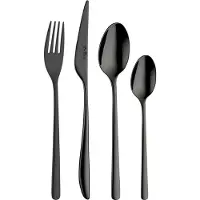 Pinti Inox Bestekset FLORENCE NIGHT, set van 24 stuks, zwart,