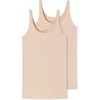 Schiesser Top 2-pack katoen zand - 95/5 Dames Onderhemd - sand