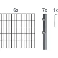 Alberts Dubbelstaafmat hekwerk Basisset Hoogte: 80 - 160 cm, totale lengte: 4 - 30 m, voor plaatsing in beton (set)