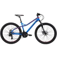 Bikestar Hardtail MTB Alu 26 Inch 21 Speed Blauw/Rood Unisex