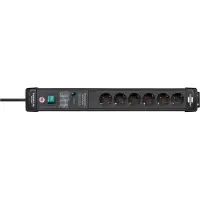 Brennenstuhl Premium-Line ÜSS 6-voudig zwart *EN* 60kA/filter 5m H05VV-F3G1,5