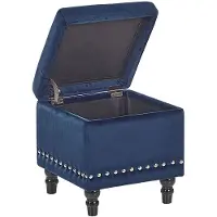 Beliani LORETTO - Poef - Blauw - Fluweel