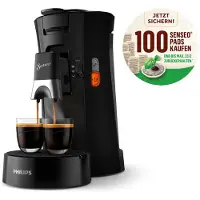 Philips CSA230/69, Koffiezetapparaat voor pads, 0,9 liter, Koffiepads, 1450 W, Zwart