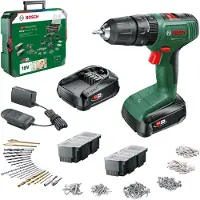 Bosch 06039D810D Accu-klopboor/schroefmachine 18 V 1.5 Ah Li-ion Incl. 2 accus, Incl. lader, Incl. koffer, Incl. accessoires