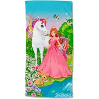 Good Morning Kinder Strandlaken Velours Fairytale 75x150cm - multi
