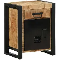 vidaXL Nachtkastje 40x30x50 cm massief ruw mangohout