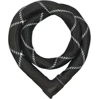 ABUS Kettingslot Iven Chain 8210 – Fietsslot van gehard staal – met kunstvezel omhulling – beveiligingsniveau 10 – 110 cm – Zwart