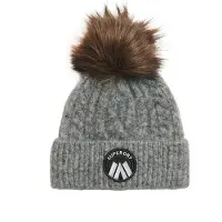 Superdry Luxe Gebreide Beanie met Kabelpatroon Grijs Grootte: 1SIZE